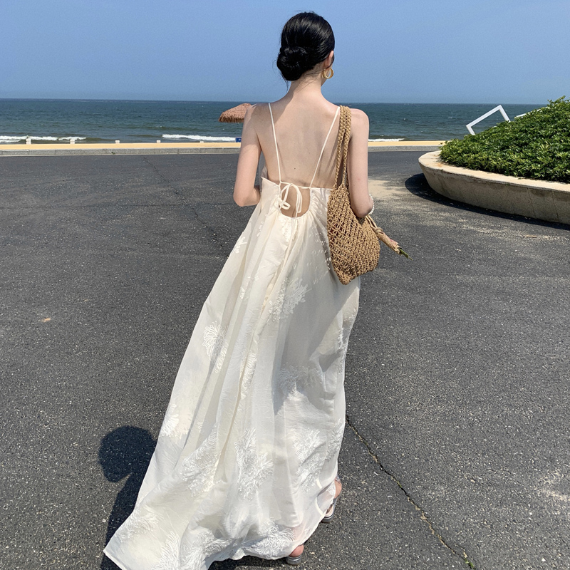New Chinese Style Embroidered Linen Cami Dress - Image 2