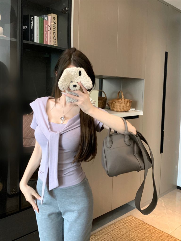 Summer Square Neck Short Sleeve T-Shirt and Pants Set