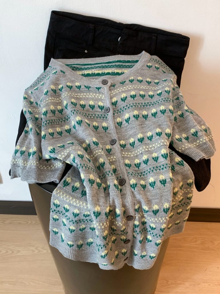 Korean Chic Yellow Floral Knit Cardigan Short Sleeve Women Summer Top