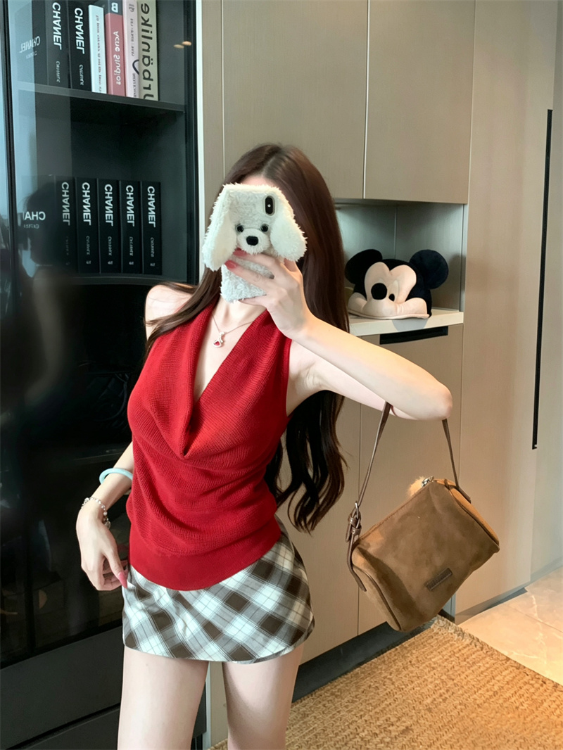 Korean Style Halter Knit Camisole Women Summer Slimming Top - Image 4