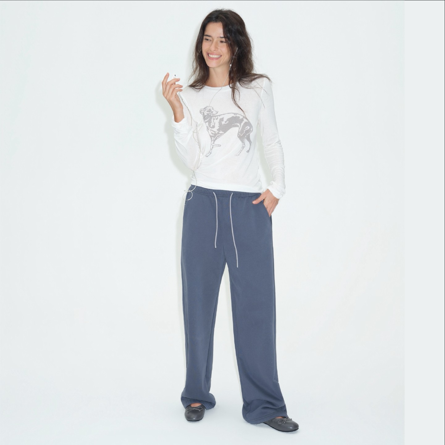 100% Cotton Enzyme Wash Print Wide Leg Casual Pants with Pockets - Image 3