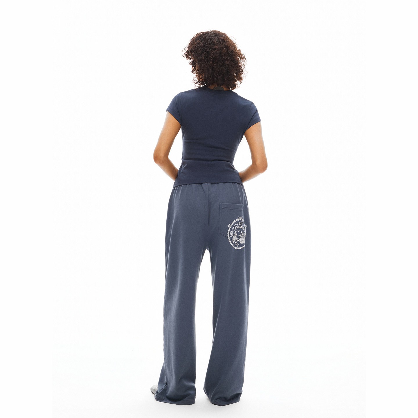 100% Cotton Enzyme Wash Print Wide Leg Casual Pants with Pockets - Image 5