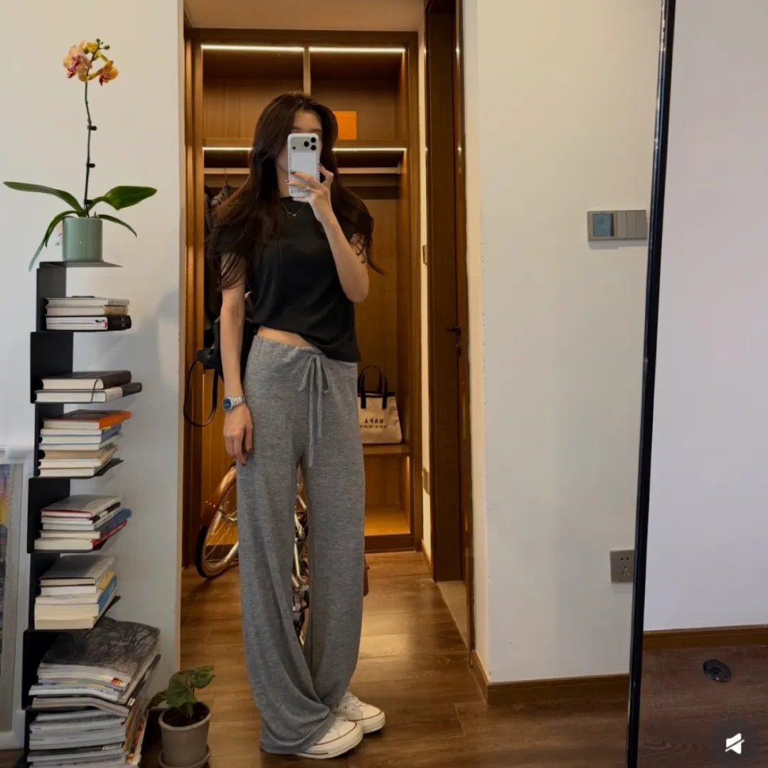 Women's High Waist Drawstring Flared Casual Pants - Image 5