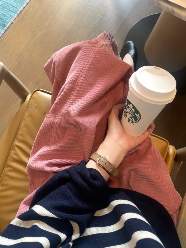 Corduroy Wide-Leg Patchwork Pants for Women Casual Commute Fall